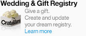 Wedding and Gift Registry. Give a gift. Create and update your dream registry. Learn more.