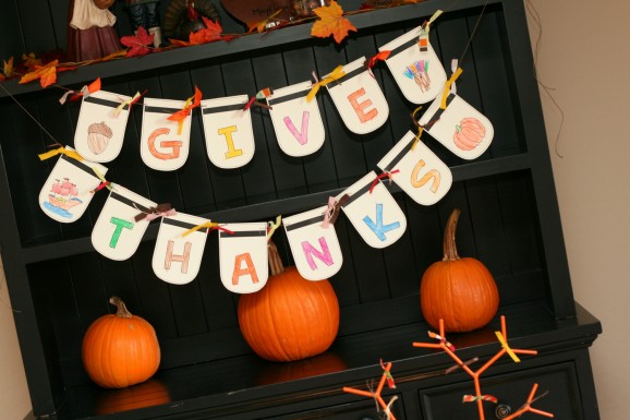 Color Me Thankful, Thanksgiving Banner