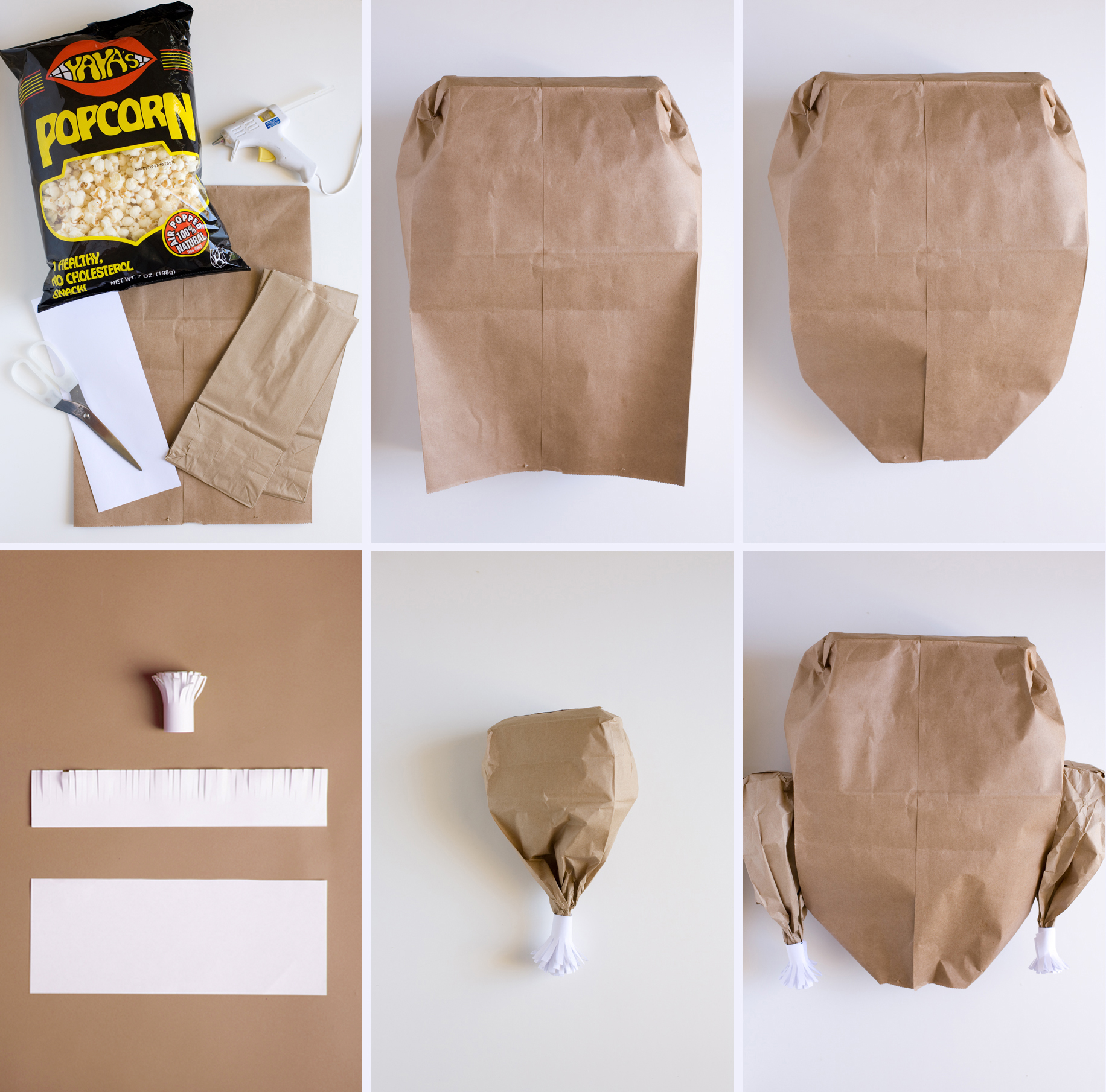 Kids Thanksgiving Feast: Popcorn Filled Paper Bag Turkey