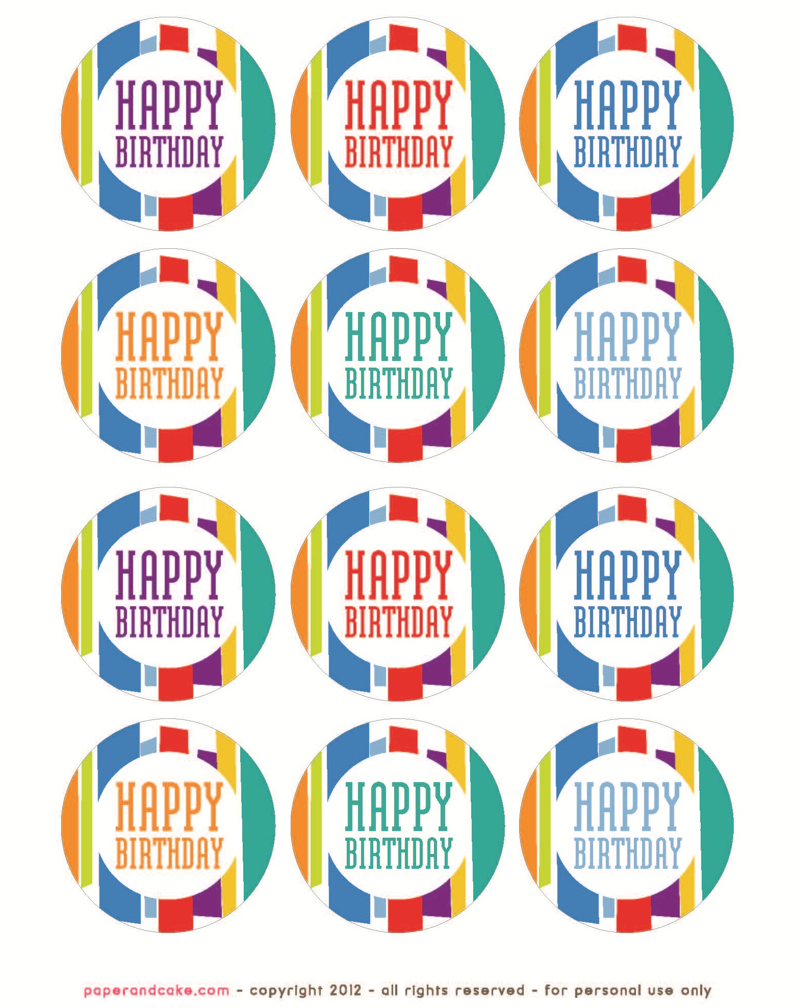 Colorful Birthday Supplies - Free Printable - Crate&Kids Blog