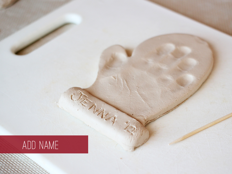 Mitten Hand Prints DIY - Add Name