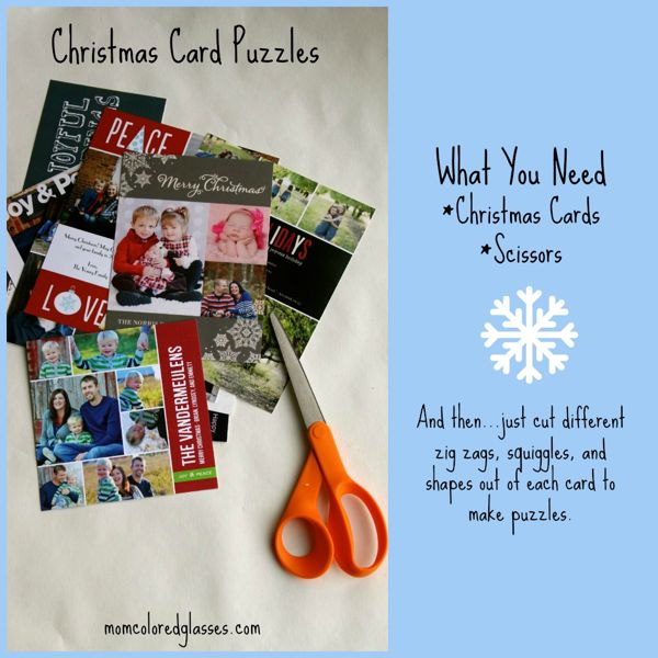 Old Christmas Card DIY Projects - Card Puzzles 