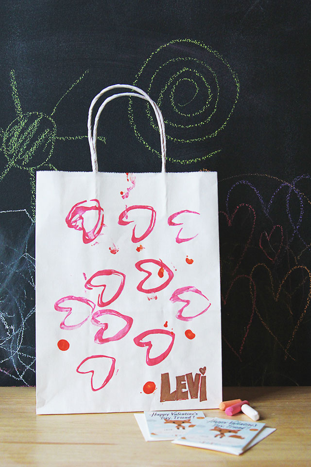 DIY Heart Stamp Valentine's Day Goodie Bag 