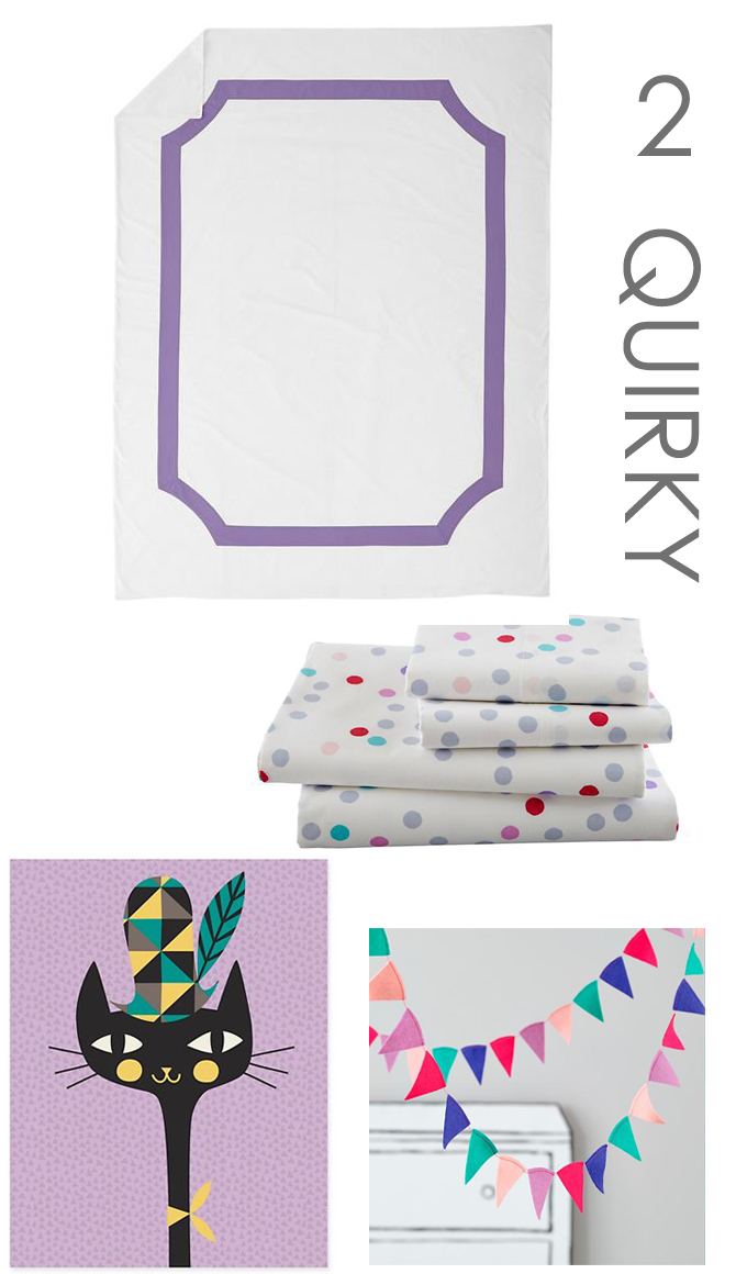 Mix & Match Girls Bedding: Quirky