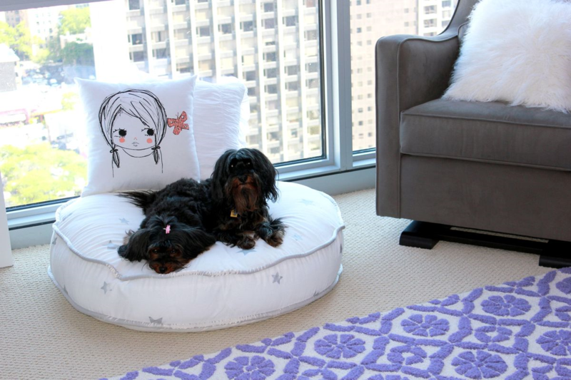 Incorporating Dogs Into Your Nursery Design - Silver Star Pouf 