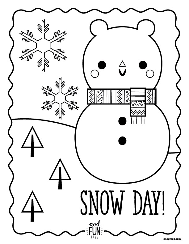 snowy coloring page