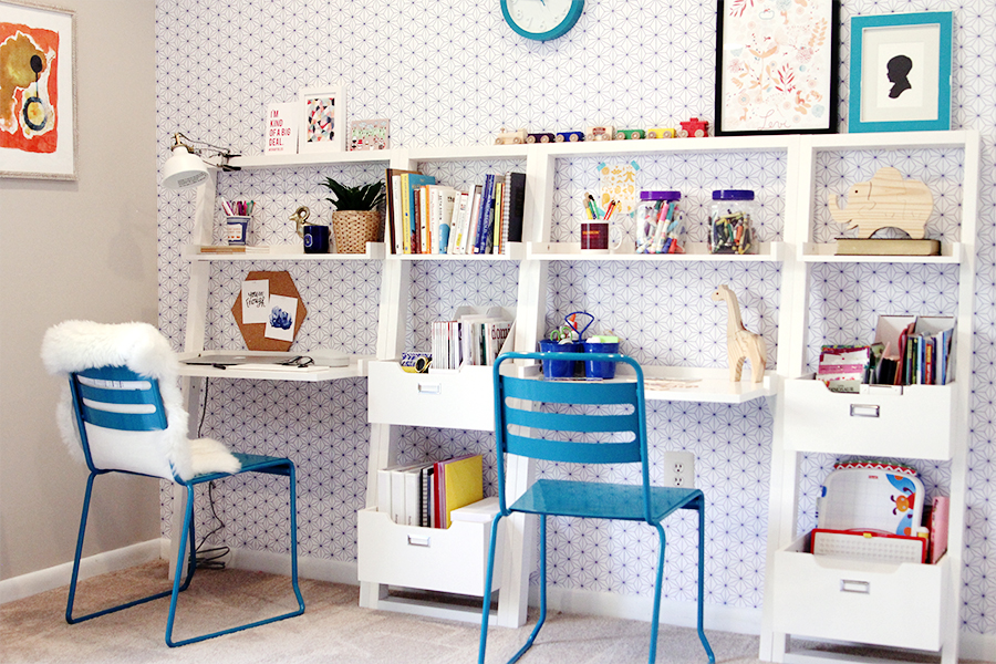 Mother and Son Shared Home Office