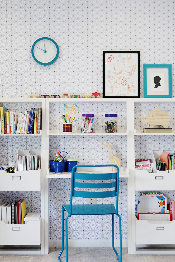 Mother and Son Shared Home Office 