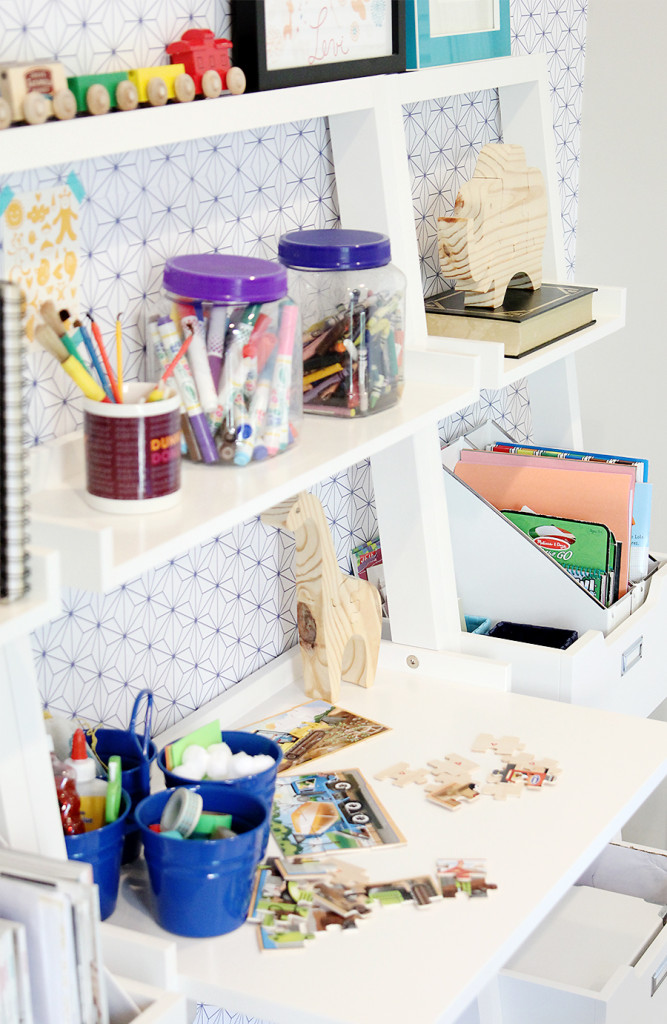 Mother and Son Shared Home Office 