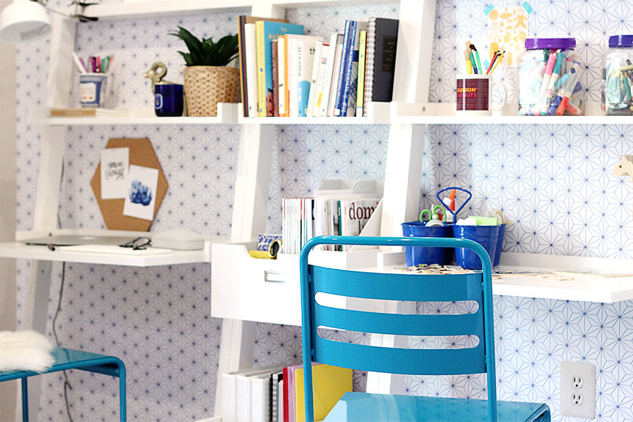 Mother and Son Shared Home Office 