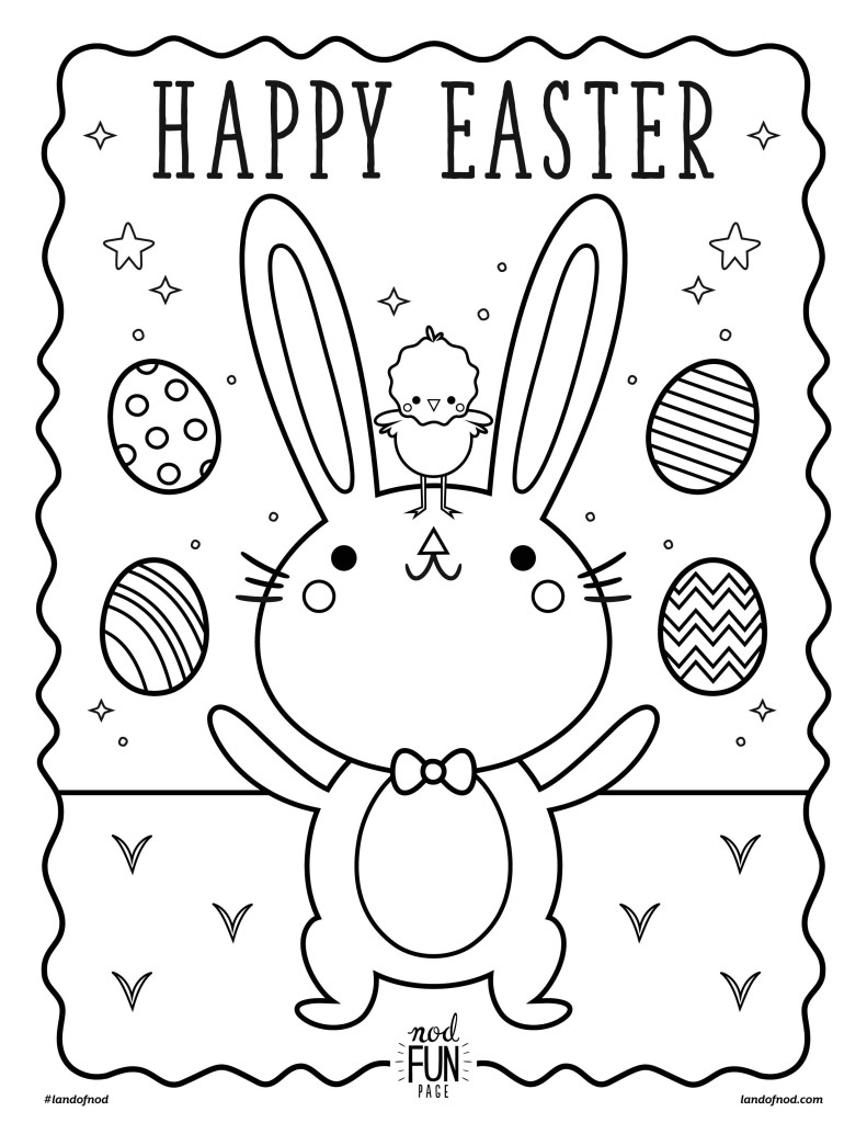 Nod Printable Coloring Page: Easter