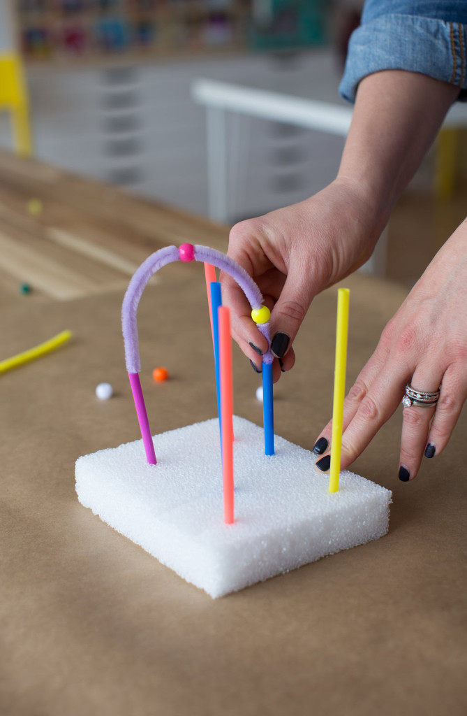 Styrofoam and Crazy Straws STEAM Sculpture Art Project for Kids