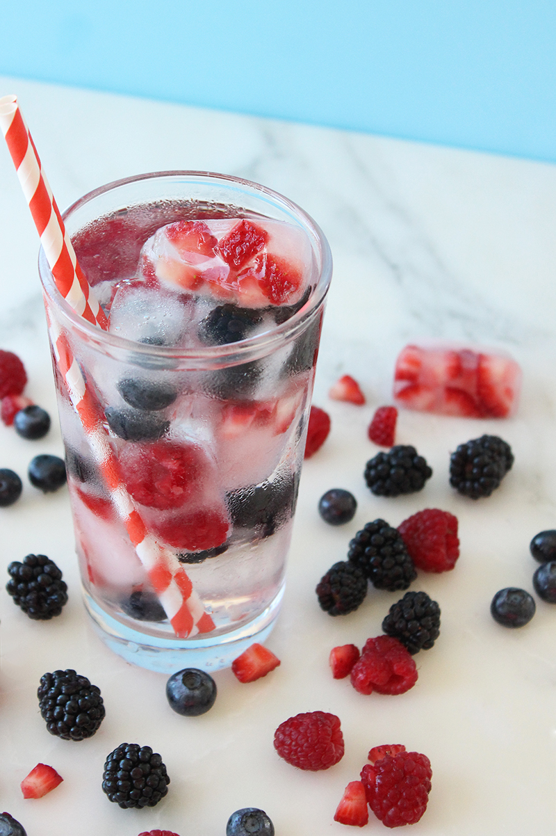 Festive 4th of July: Raspberry & Blueberry Ice Cubes