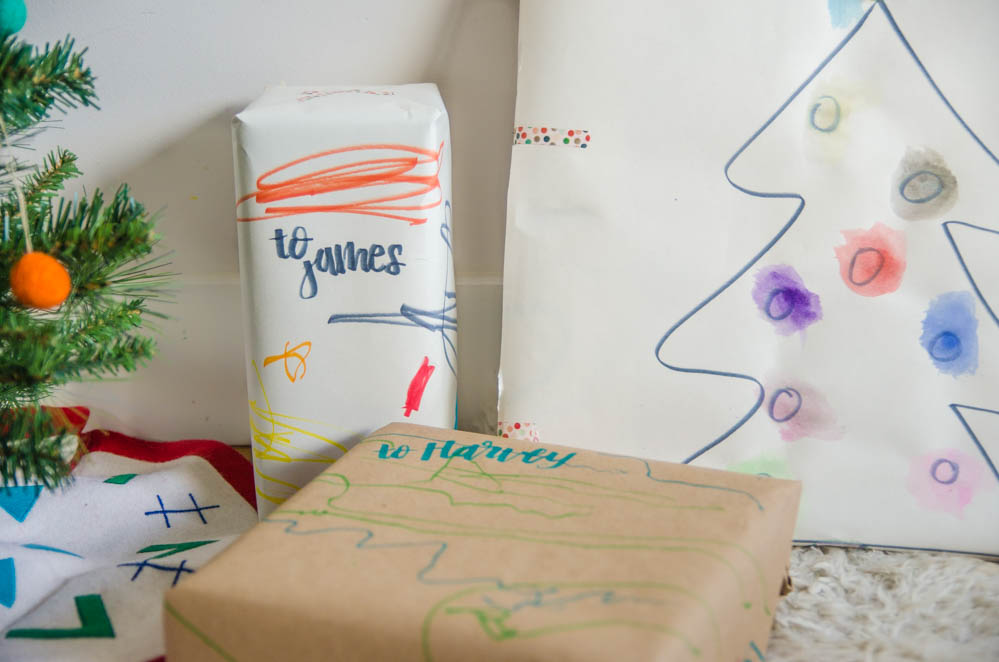 DIY Children's Holiday Wrapping Paper