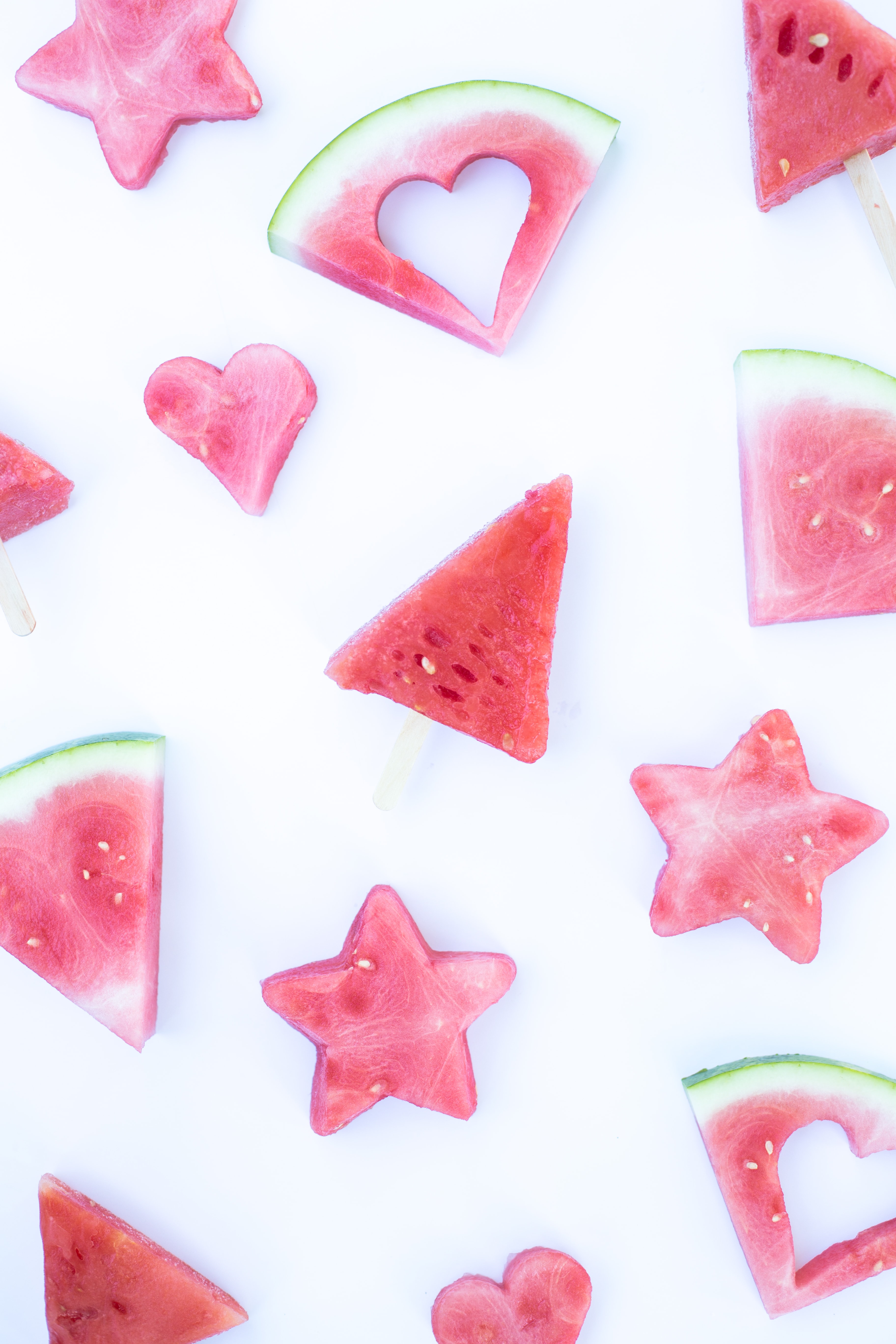 Slices of watermelon on parchment paper