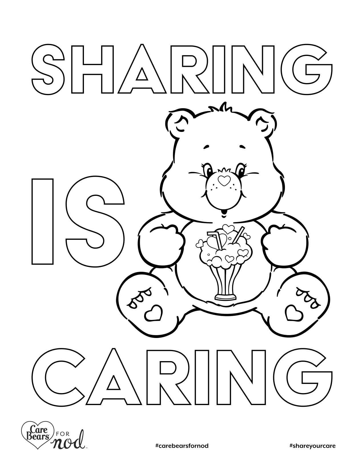 Share Your Care Day Printable Care Bears Coloring Pages Crate Kids Blog